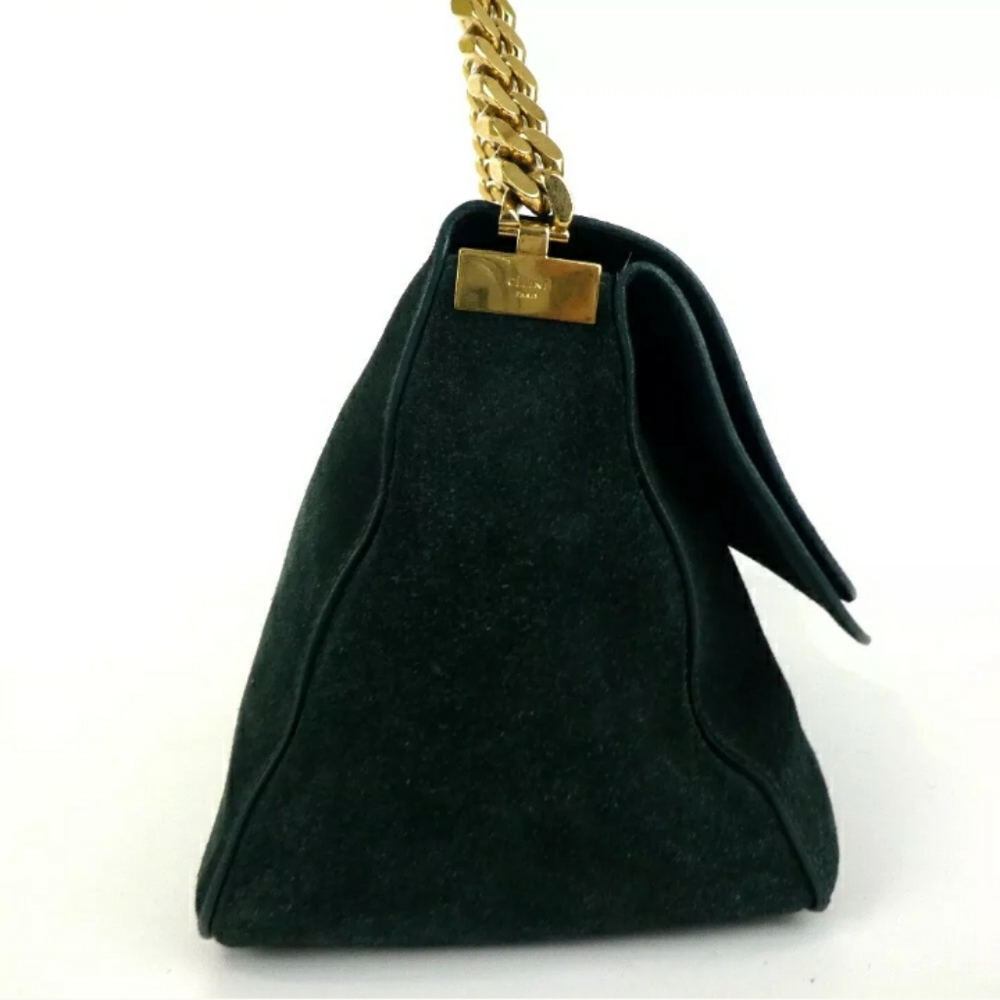 AUTHENTIC CELINE  GOURMET CHAIN SHOULDER BAG SUEDE - Picture 4 of 12